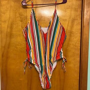 Striped One-Piece Swimsuit